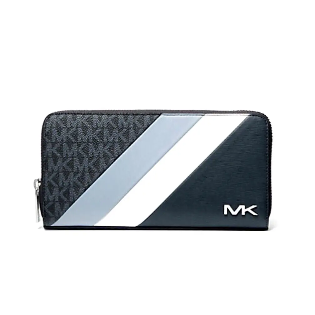 Michael Kors Cooper Logo and Striped Smartphone Wallet Chambray Nip