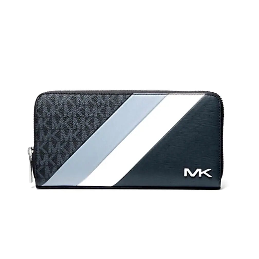 Michael Kors Cooper Logo and Striped Smartphone Wallet Chambray Nip