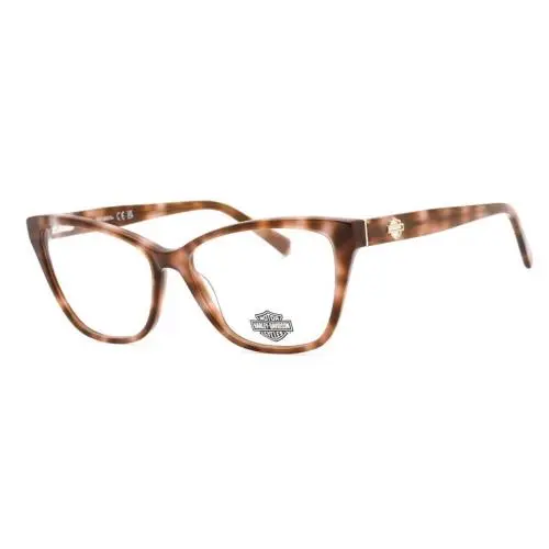 Harley Davidson Women`s Eyeglasses Light Brown/other Cat Eye Frame HD0573 047