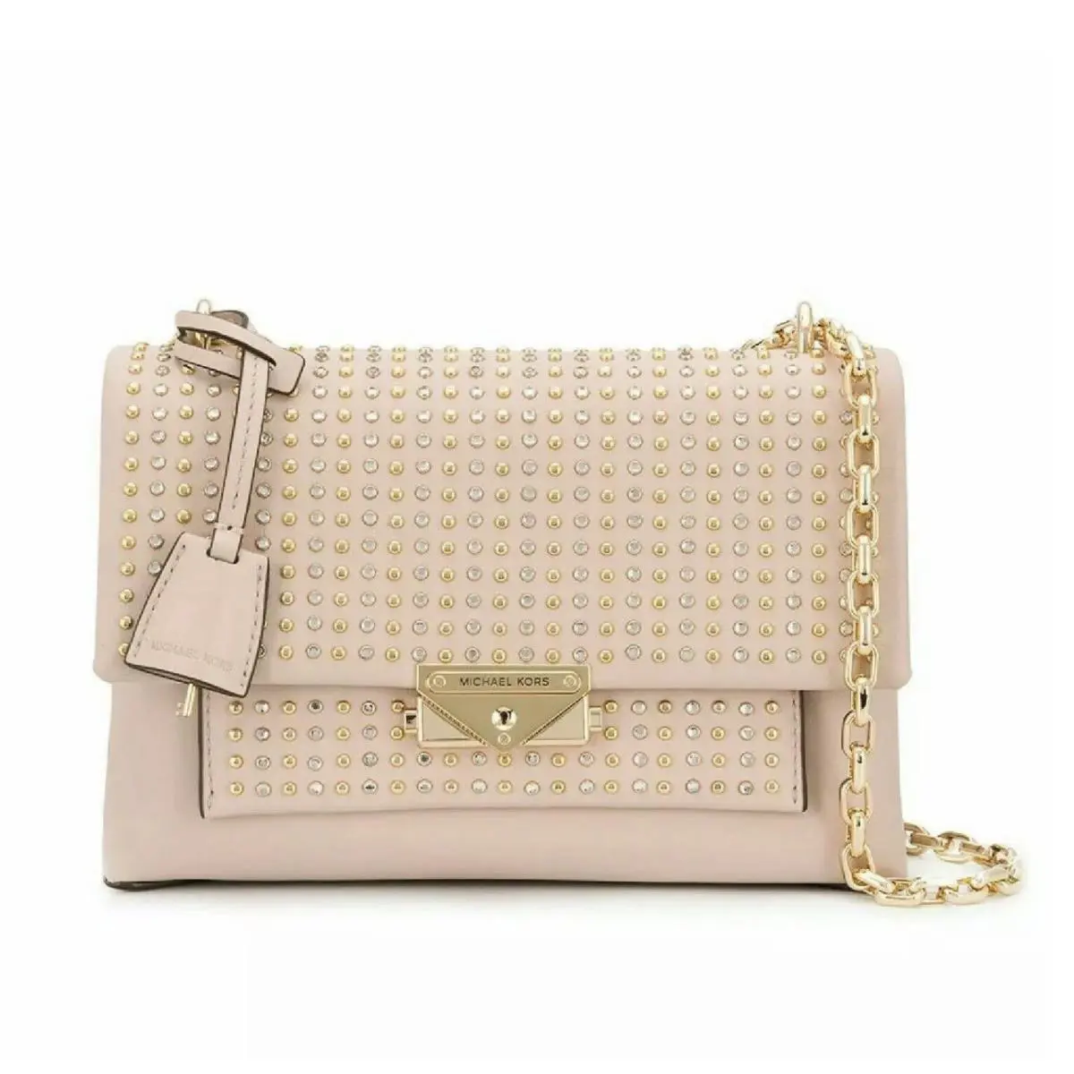 Michael Kors Cece Medium Studs Leather Convertible Chain Shoulder Bag