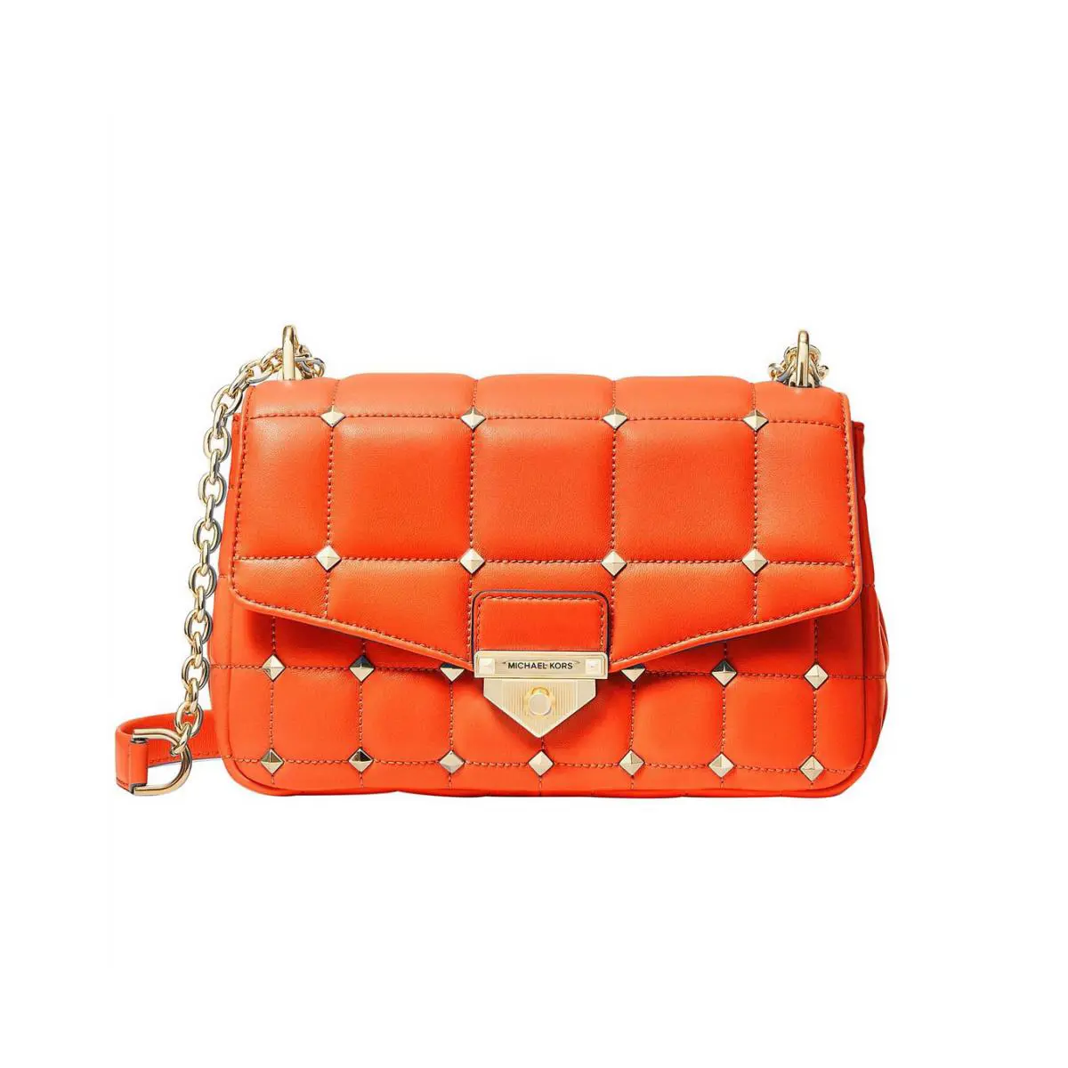 Michael Kors Soho Chain Leather Shoulder Bag Clementine