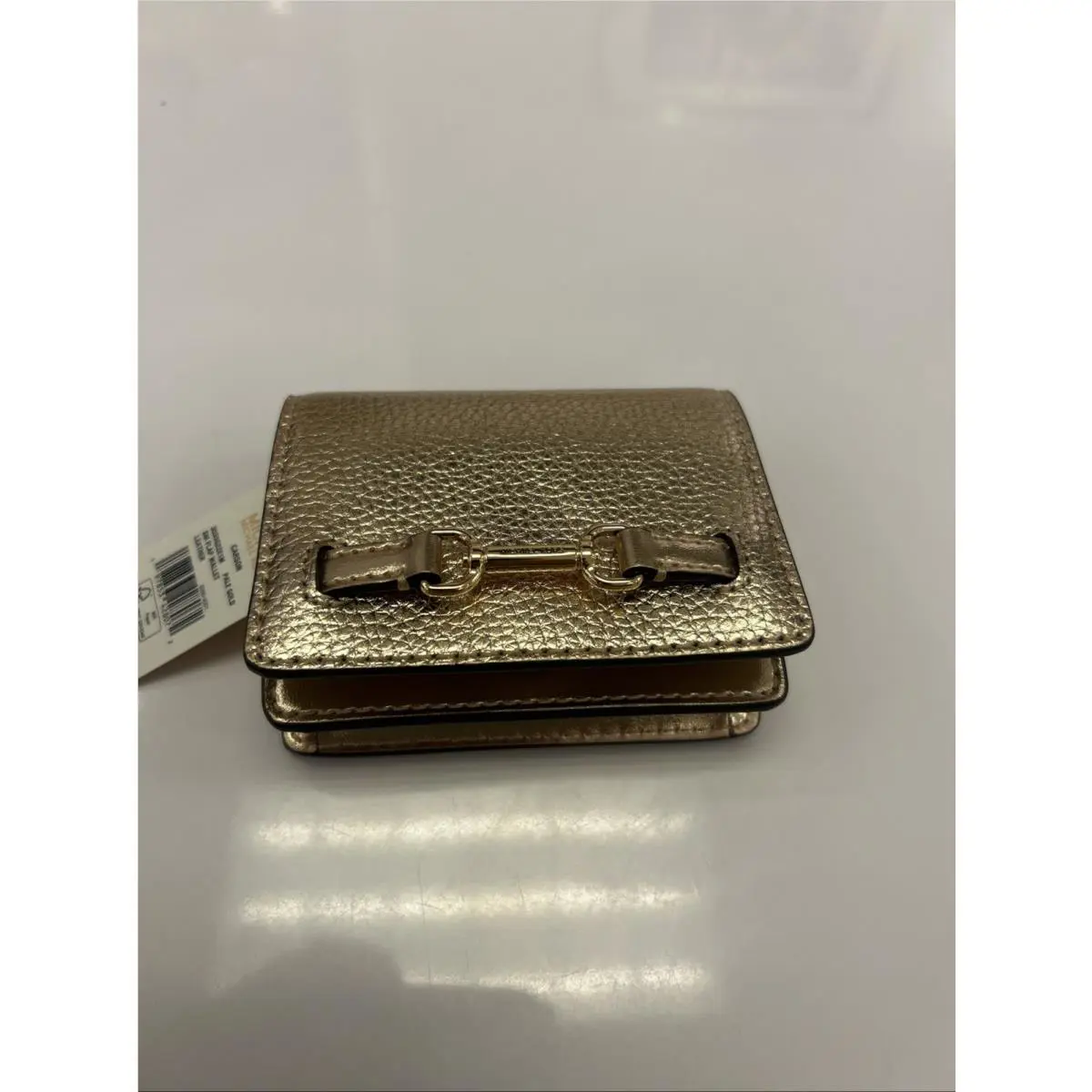 Michael Kors Carson Small Flap Leather Wallet Pale Gold