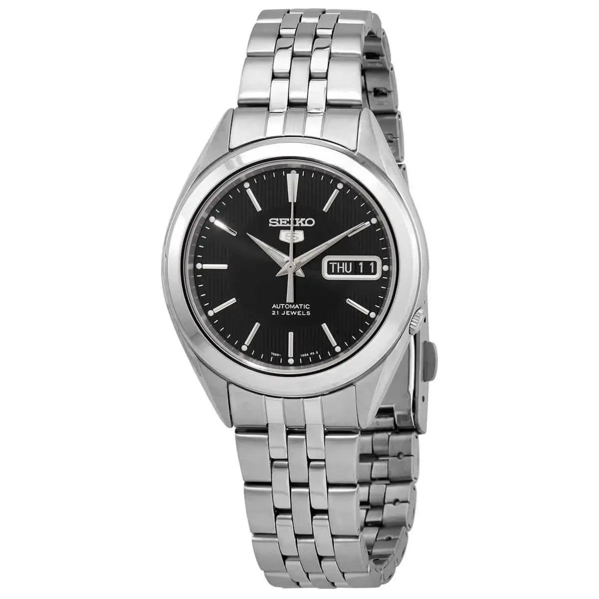 5 Black Dial Stainless Steel Men`s Watch SNKL23J1 by Seiko
