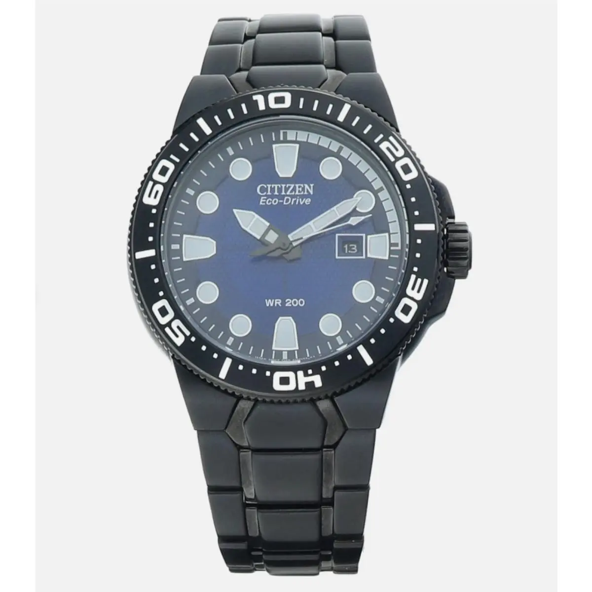 Citizen Scuba Fin BN0095-59L 46 mm Black Pvd Steel Blue Dial Solar Men`s Watch