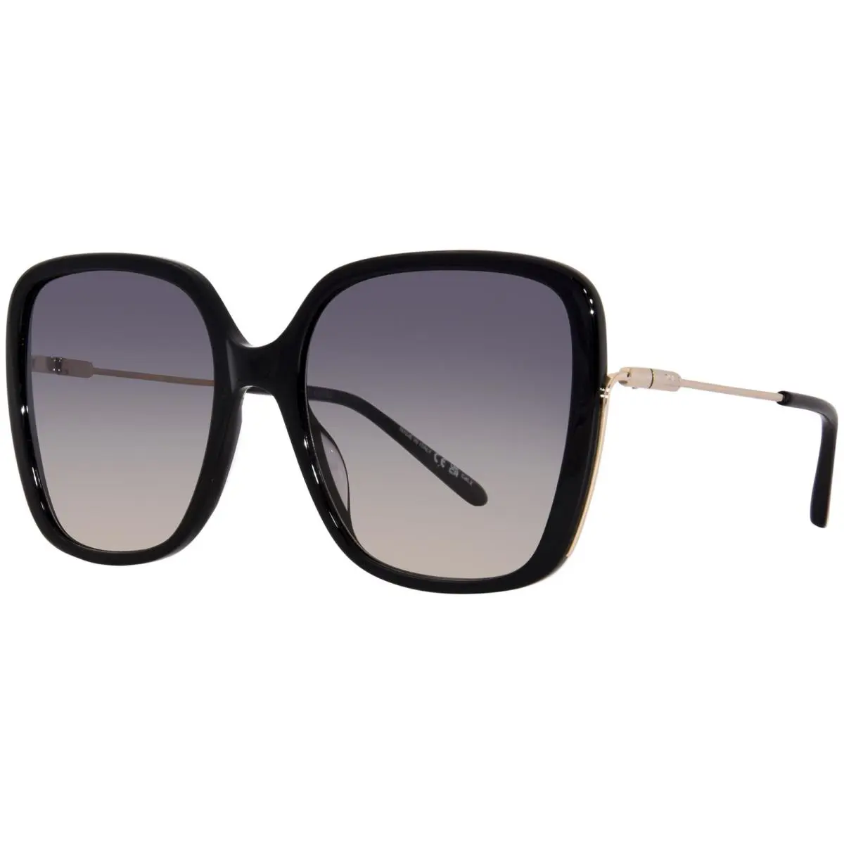 Chloe CH0173S 001 Sunglasses Women`s Black/gold/grey Gradient Square Shape 57mm