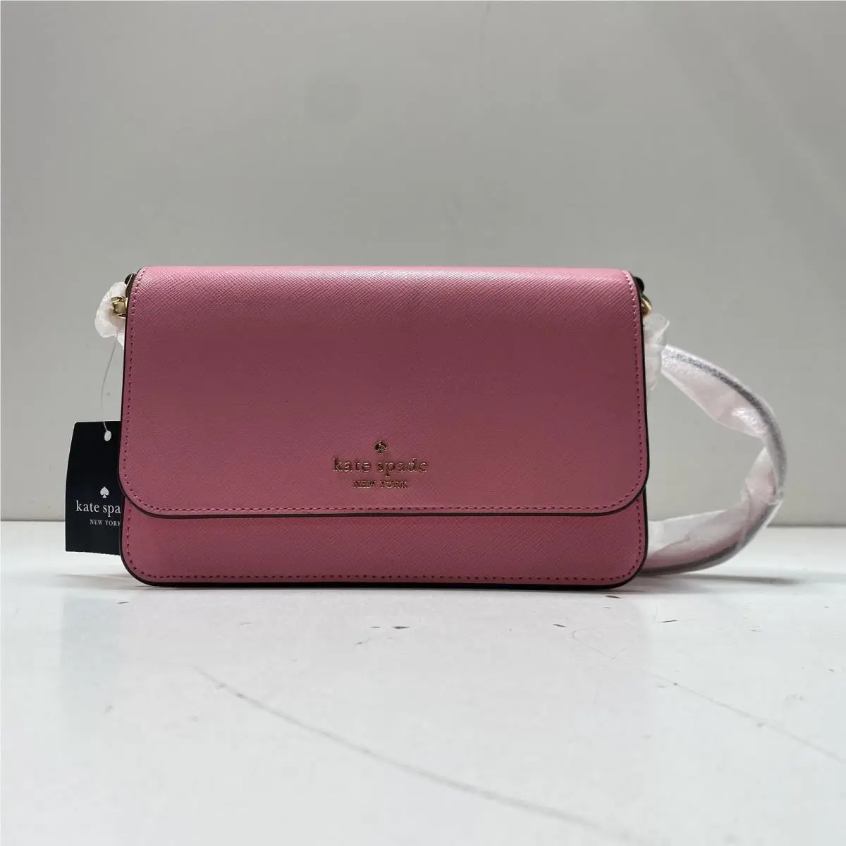 Kate Spade Blossom Pink Saffiano Leather Madison Small Flap Crossbody Bag