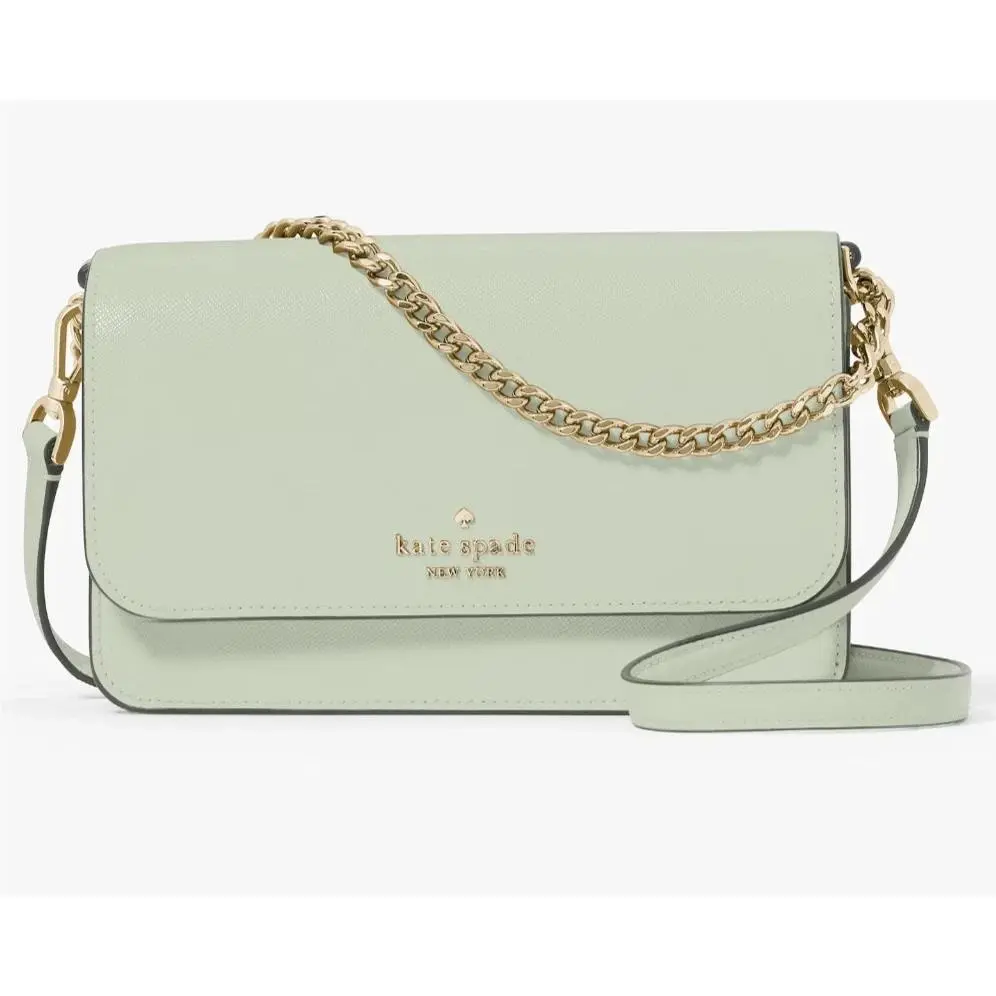 Kate Spade Madison Flap Crossbody Bag Mint Green Leather Chain Purse KC586