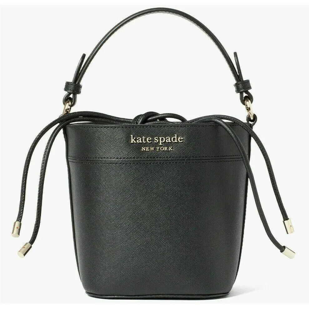 Kate Spade Cameron Small Bucket Bag Black Leather Purse WKRU6712 Retail
