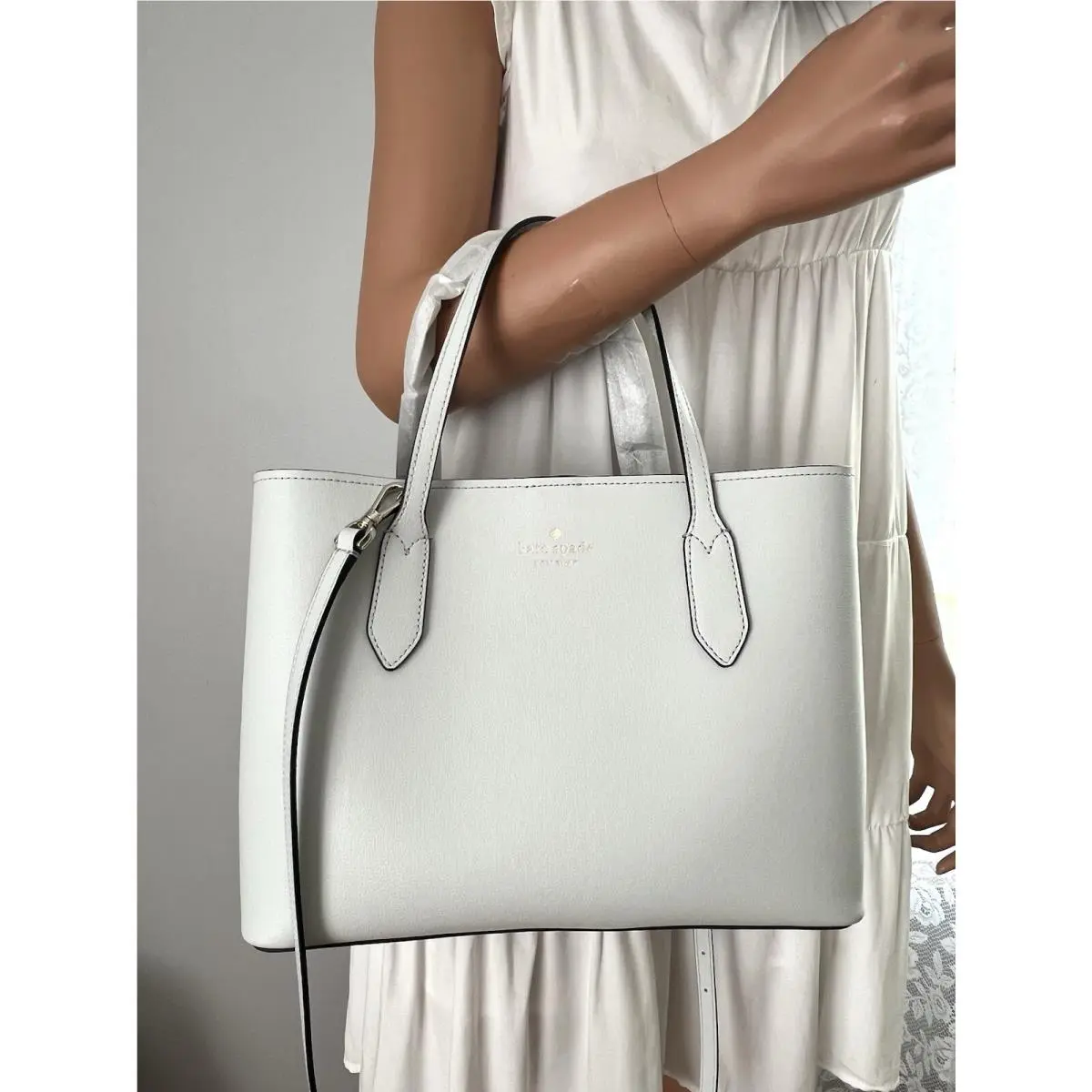 Kate Spade Harper Leather Satchel Shoulder Crossbody Bag Moonlight