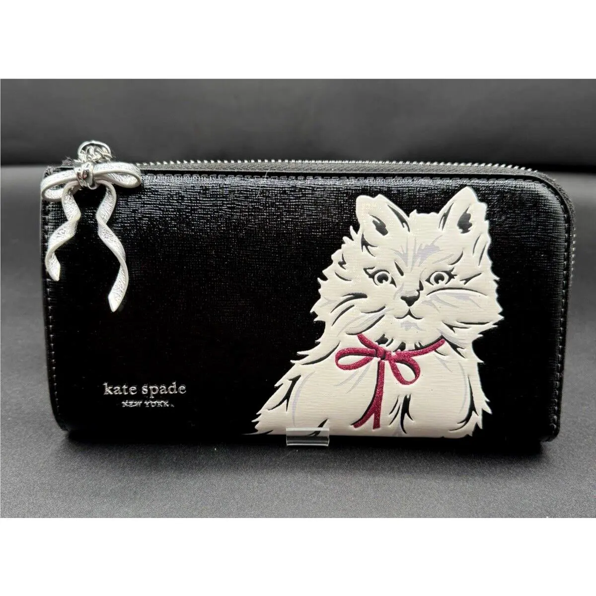 Kate Spade Whiskers Leather Continental Zip Around Wallet KI714 New