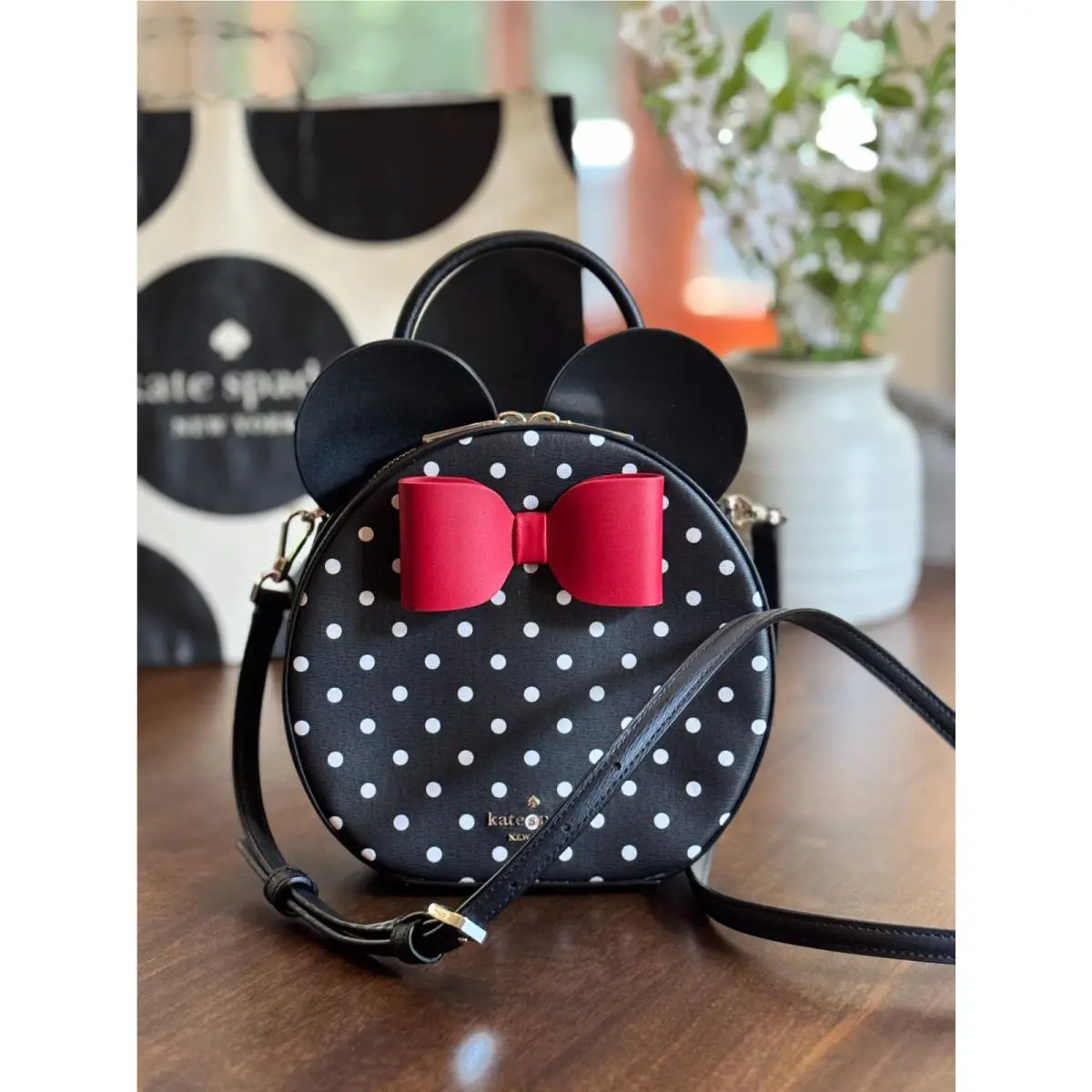Disney x Kate Spade New York Minnie Mouse Crossbody Canteen Purse Polka Dot