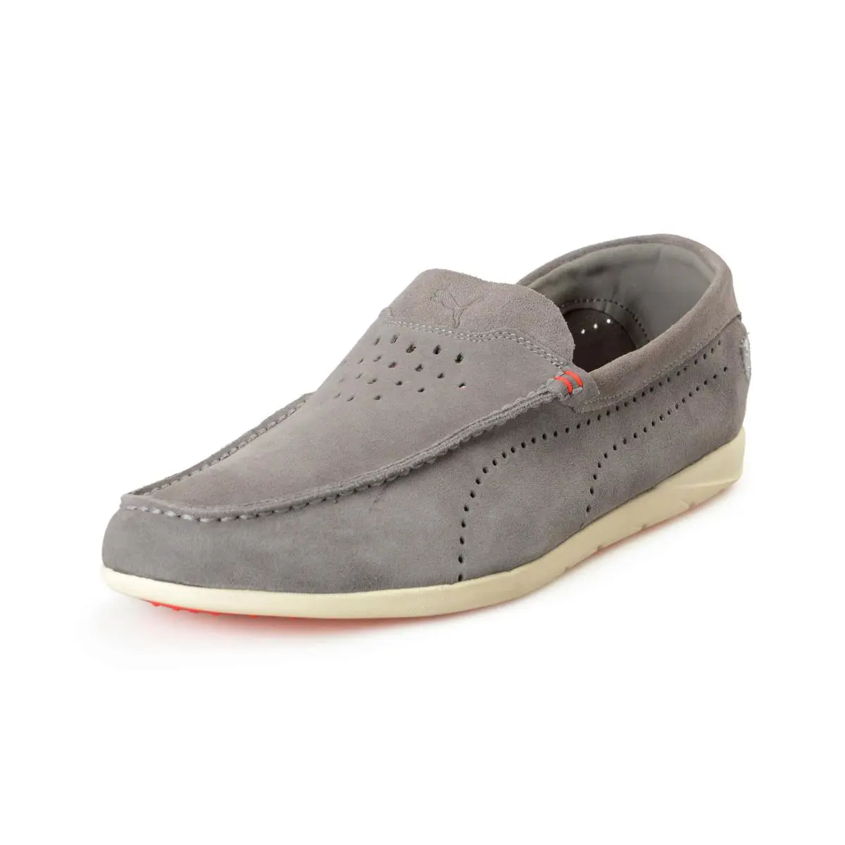 Puma X Scuderia Ferrari Mn`s Gray Suede Leather Slip On Loafers Car Shoes