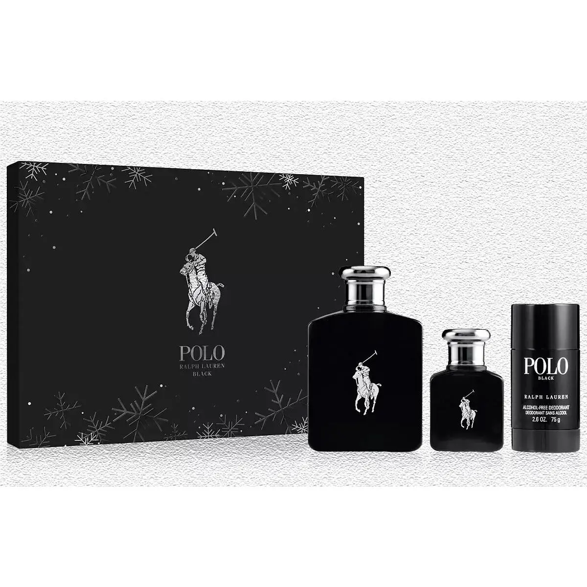 Ralph Lauren Polo Black 3PCE Set 4.2 Oz/ 125 Eau DE Toilette Spray For Men