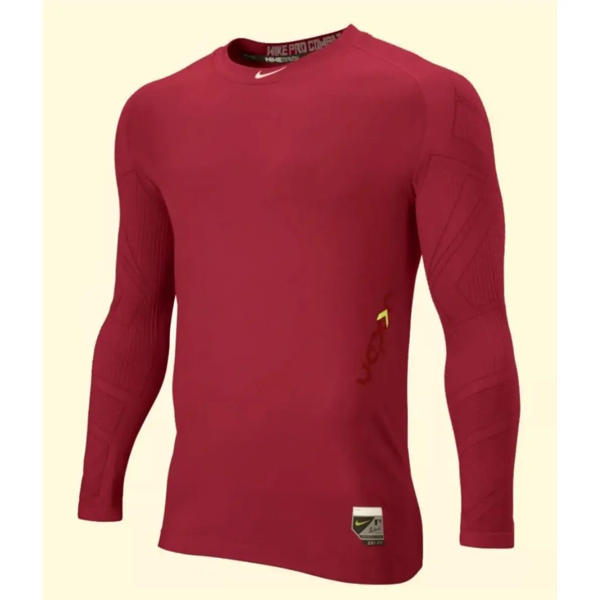 Nike Pro Vapor Hyperwarm Fitted Red Baseball Softball L/s Shirt Mens Sz S