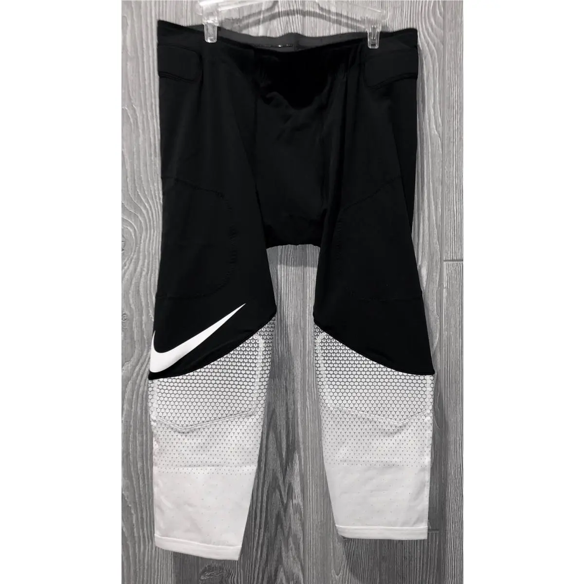 Nike clothing - NIKE Vapor Speed Woven Padded Black White Padded Football Tights - 836203 - Black 1