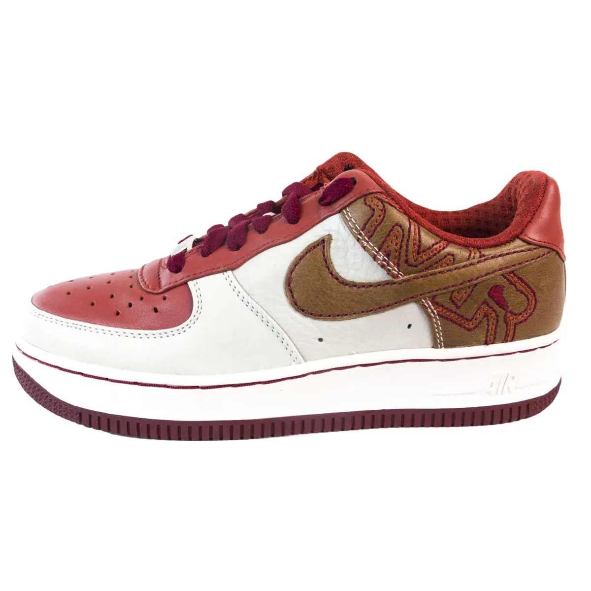 Nike Big Kids Air Force 1 Prem NS Sneakers 315517 Sz 5.5Y White/pine Nut - (122) White/Pine Nut-Terracotta-Team Red