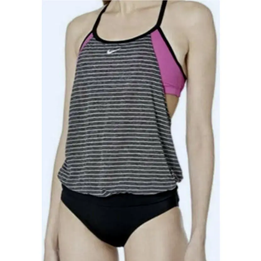 Nike clothing - NIKE Layered Heather Tankini - Layered Heather Tankini - NESS9378 - Gray 3