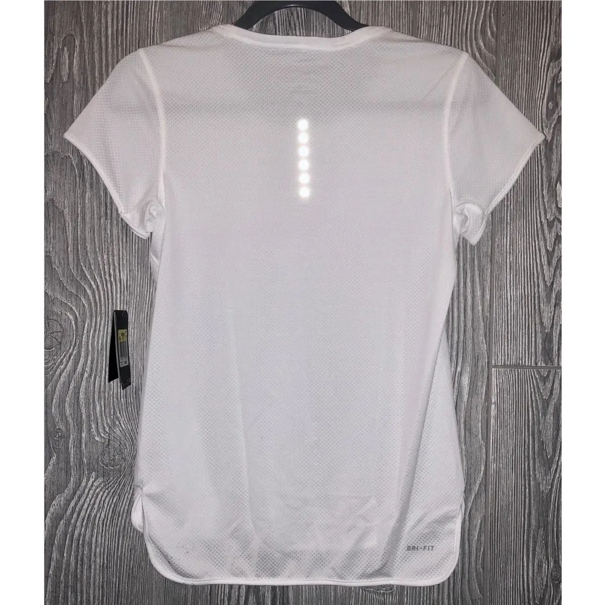 Nike clothing - NIKE Aeroreact Running Reflective Short Sleeve Shirt Top Training - 719560 - White 4