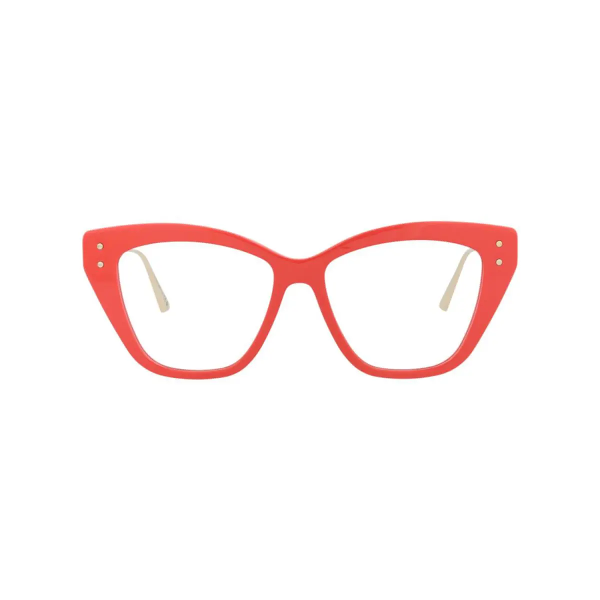 Dior Womens Cat Eye Red Gold Transparent Fashion Designer Eyewear