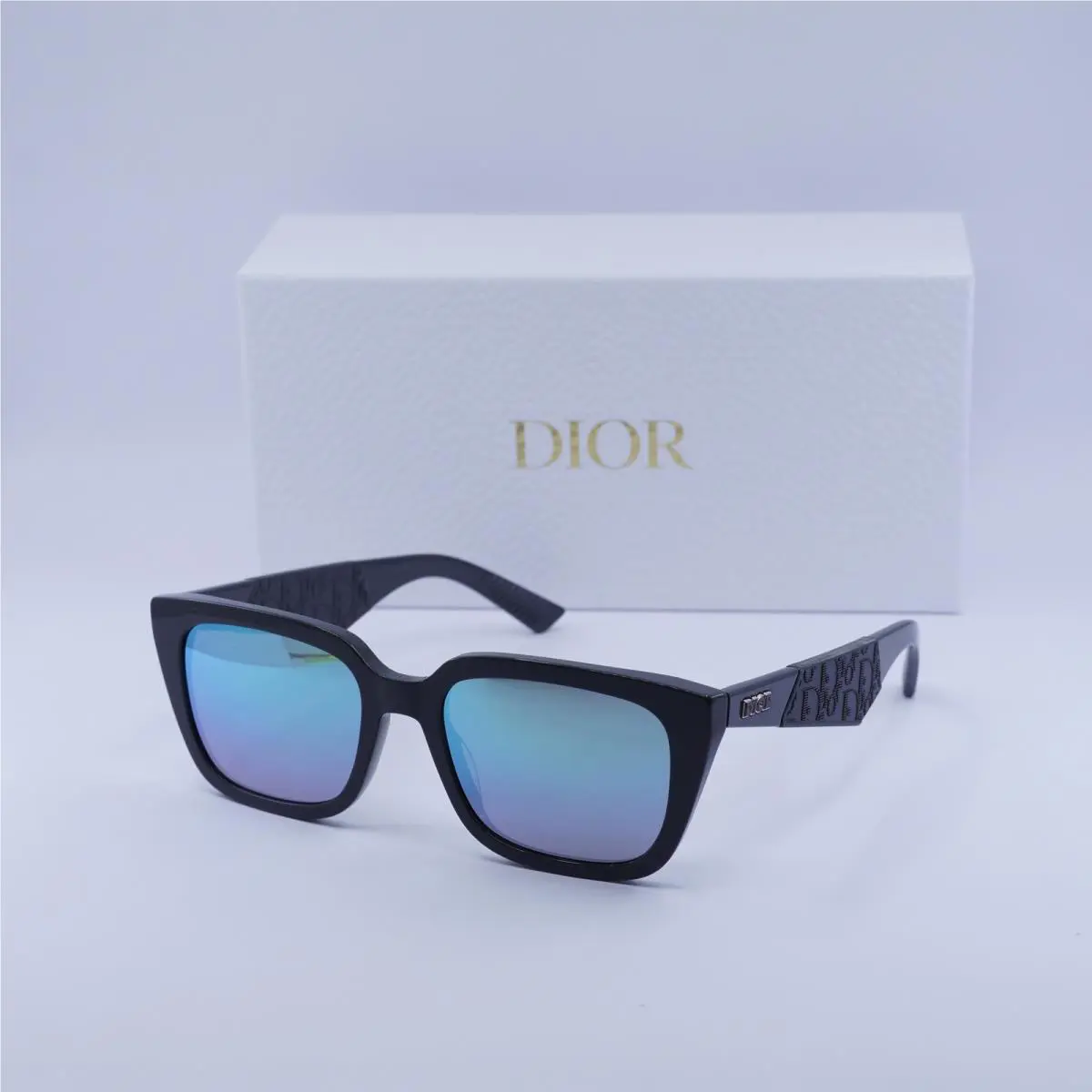 B27 S2I 45I6 Shiny Grey/blue Mirror 55-19-145 Sunglasses by Dior