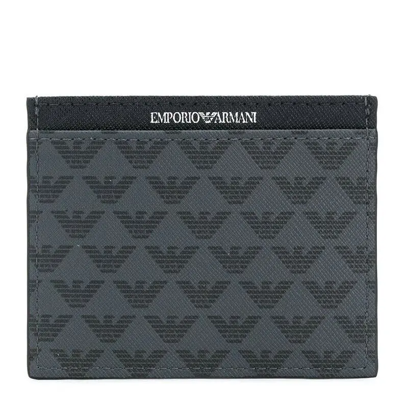 Emporio Armani Leather Card Holder Wallet Black