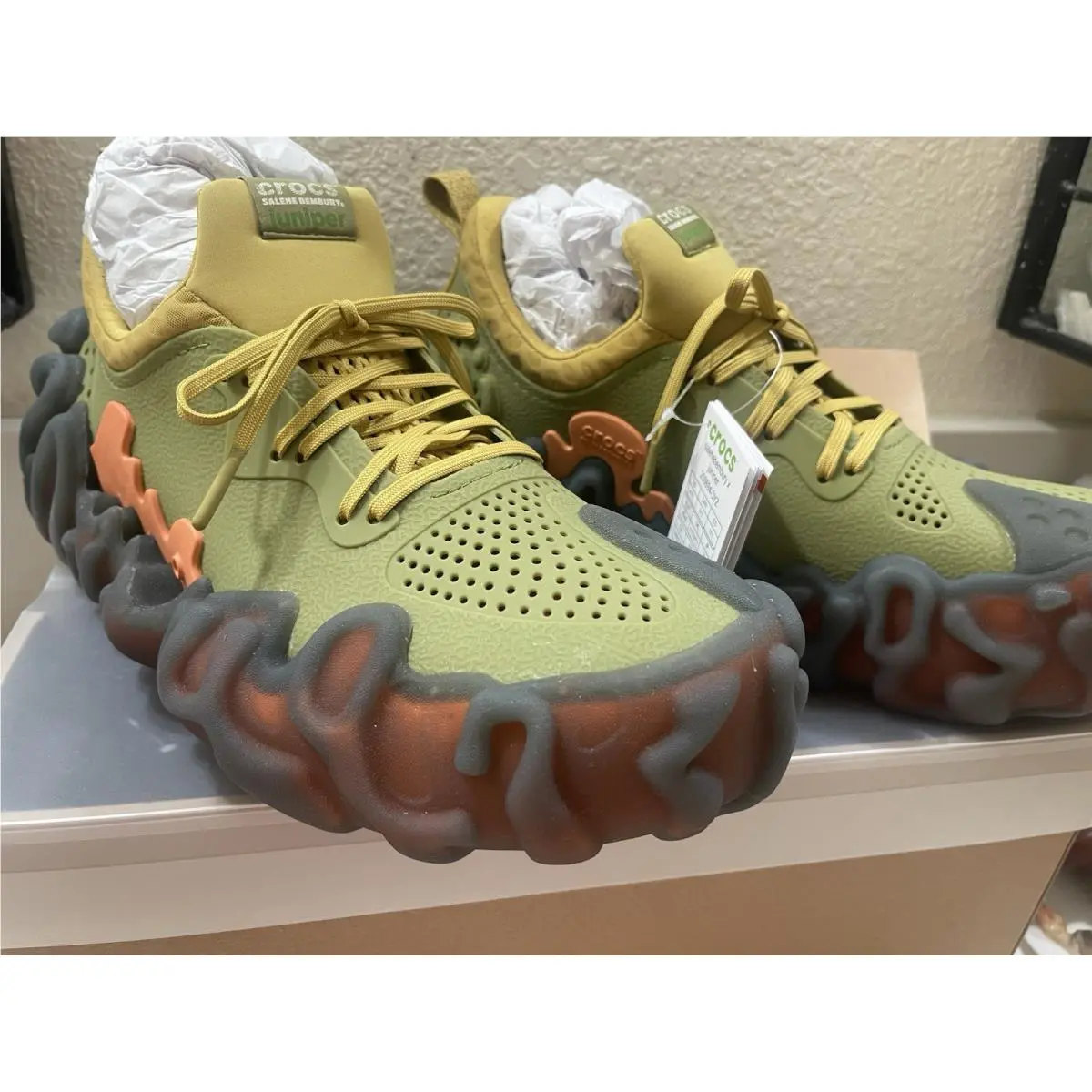 Crocs Salehe Bembury x Pollex Juniper Sudd Sz 11 Green Tan Men`s Sneaker