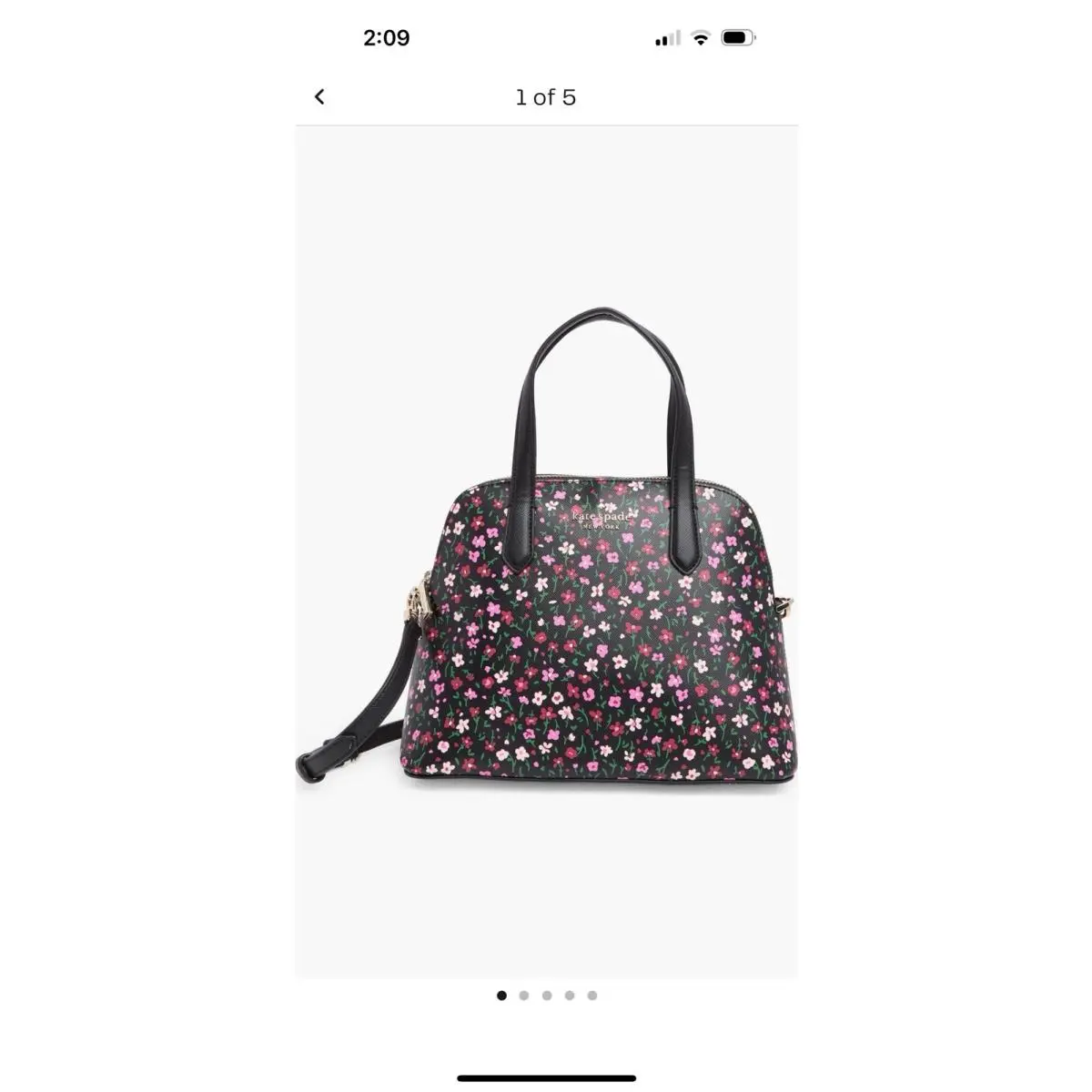 Kate Spade Schuyler Floral Print Medium Dome Satchel Purse Bag