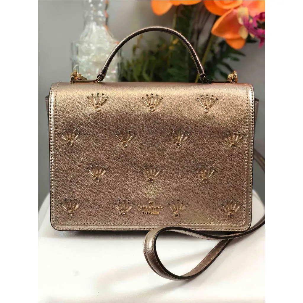Kate Spade Medium Maisie Patterson Dr Embellished Metallic Blush Crossbody