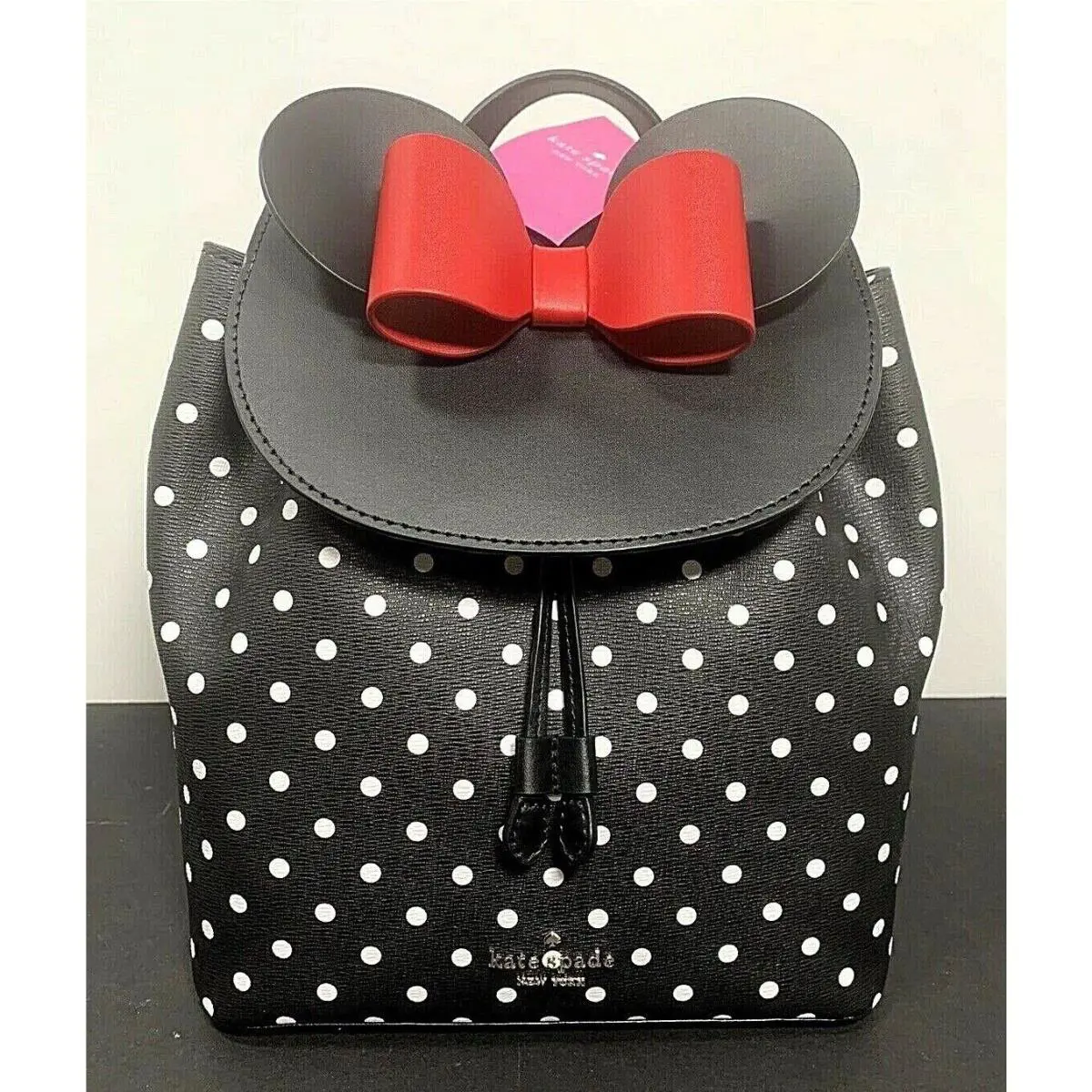 Kate Spade x Disney Minnie Mouse Backpack Novelty Bag Purse Black Polka Dot New