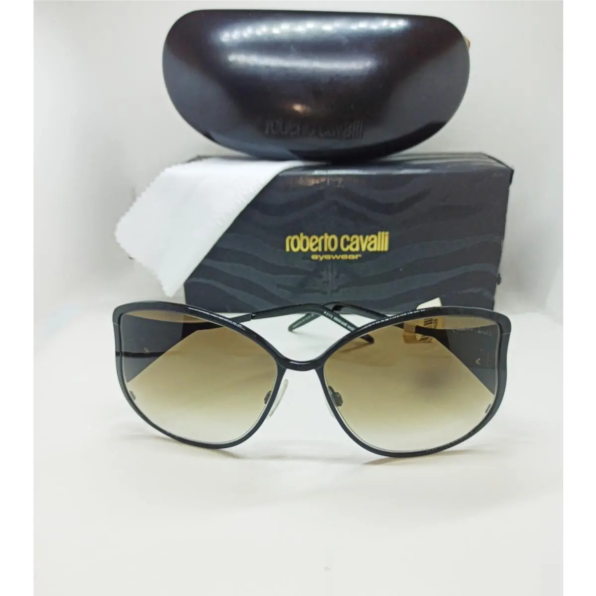 Roberto Cavalli Mughetto RC671S 01F Black Metal Frame/ Brown Gradient