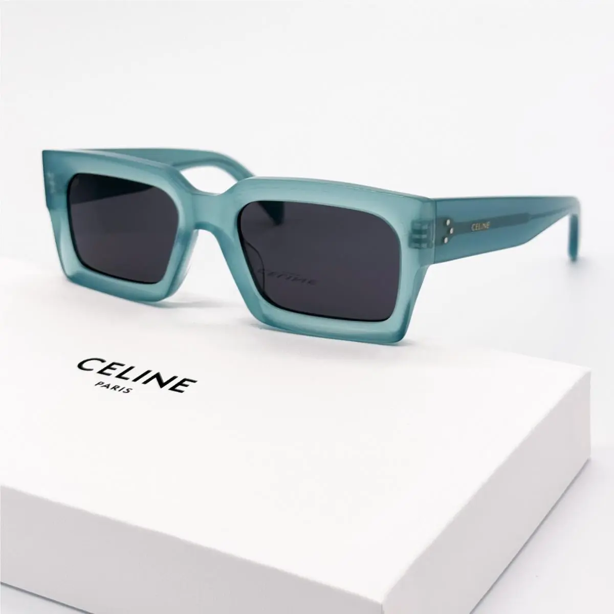 Celine CL40280U 93A Women Shiny Lime Transparent Sunglasses Celine