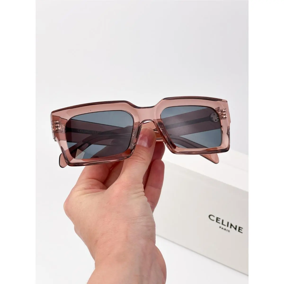 Women Sunglasses Pink Crystal Blue Rectangle CL40280U 74V by Celine