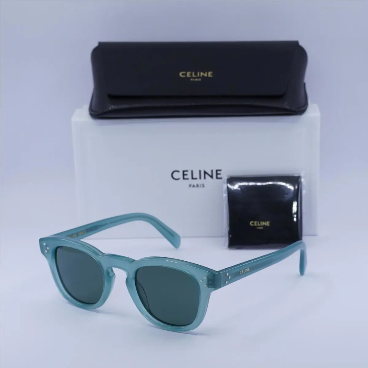 Celine CL40233I 93N Shiny Lime Transparent/green 49-23-145 Sunglasses