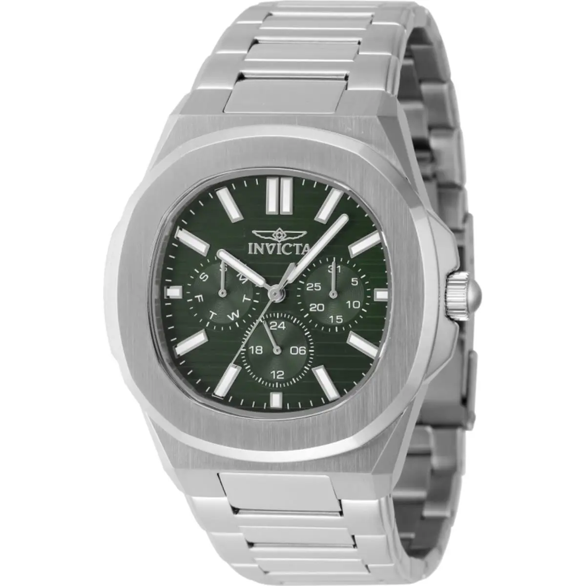Men`s Watch Speedway Quartz Green Dial Stainless Steel Bracelet 48329 by Invicta