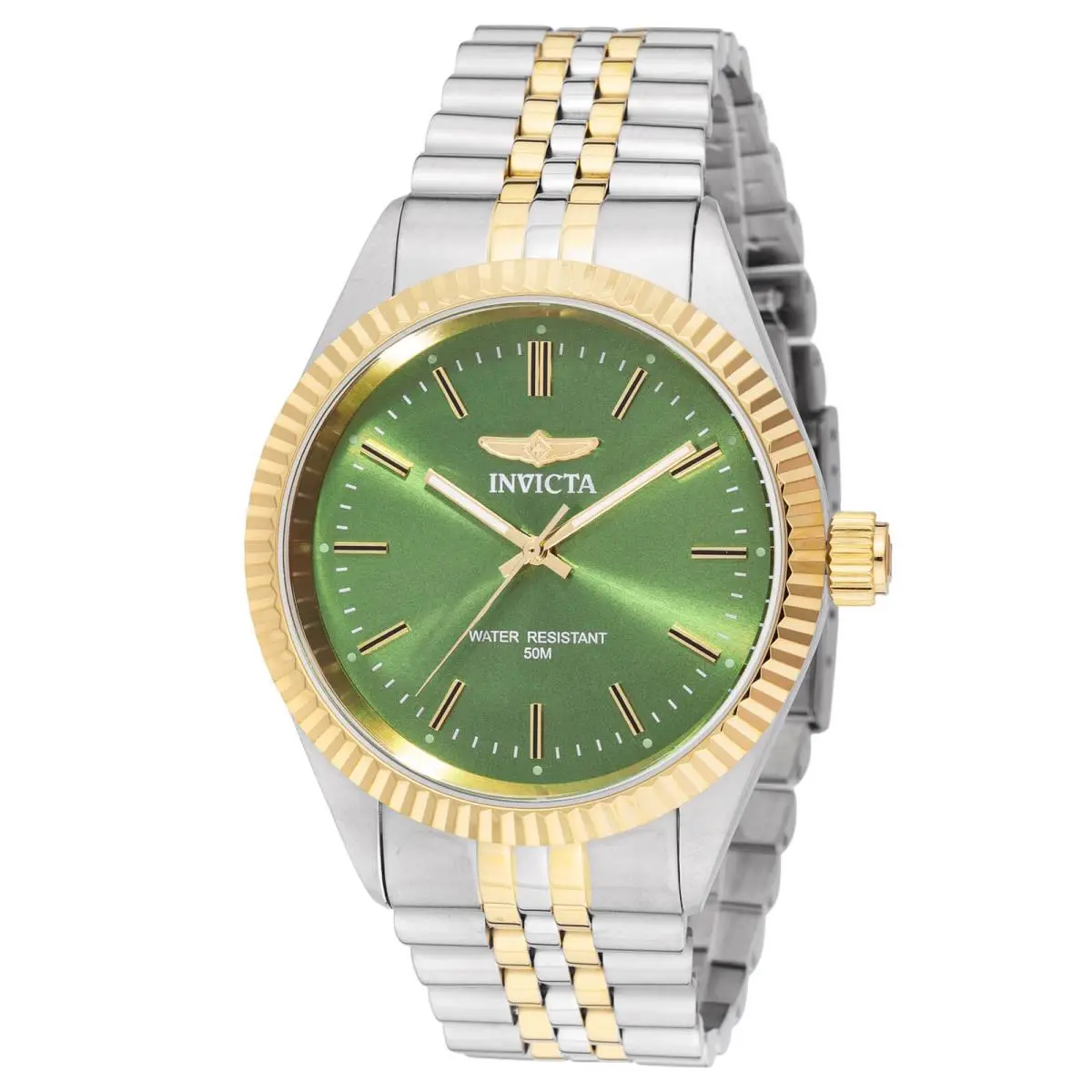 Invicta Men`s Watch Specialty Quartz Green Dial Two Tone Steel Bracelet 49315