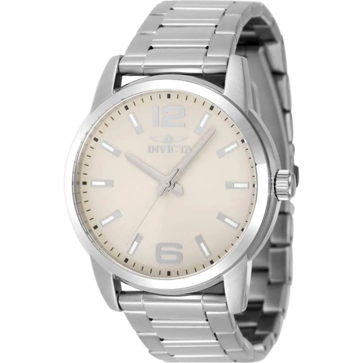 Invicta Men`s Watch Celestial Ivory Dial Silver Stainless Steel Bracelet 48492