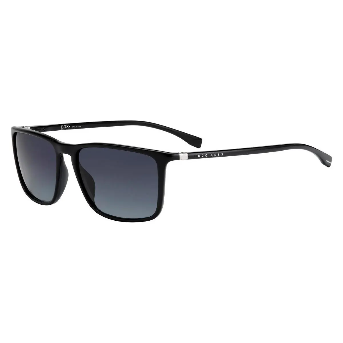 Boss 0665/S/it Sunglasses Men Black Rectangle 57mm - Frame: Black, Lens: Dark Gray Gradient