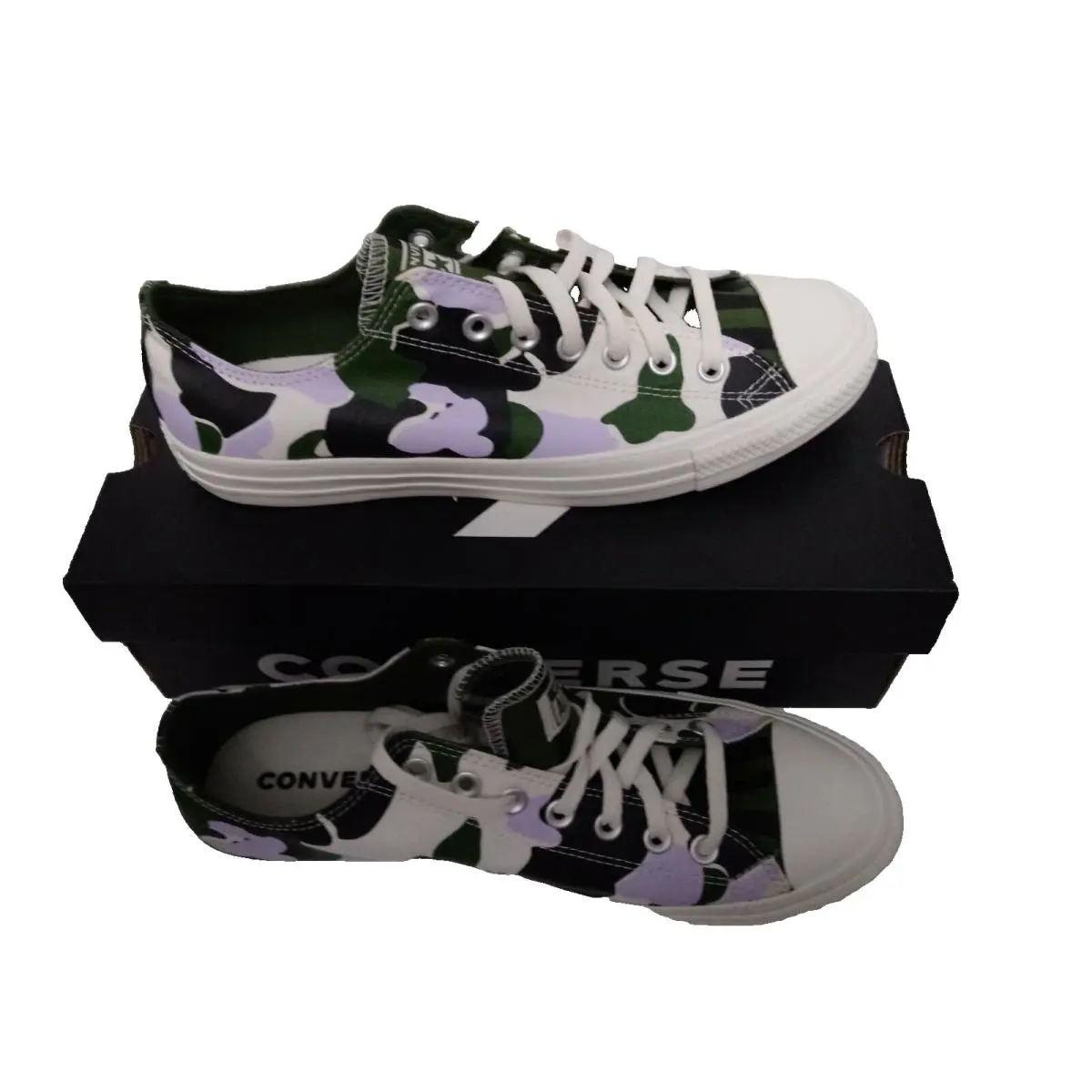 Converse shoes - Converse Chuck Taylor All-Star - Chuck Taylor - 167632F - White-Black-GREEN-VIOLET, Manufacturer: EGRET/MOONSTONE/VIOLET 0