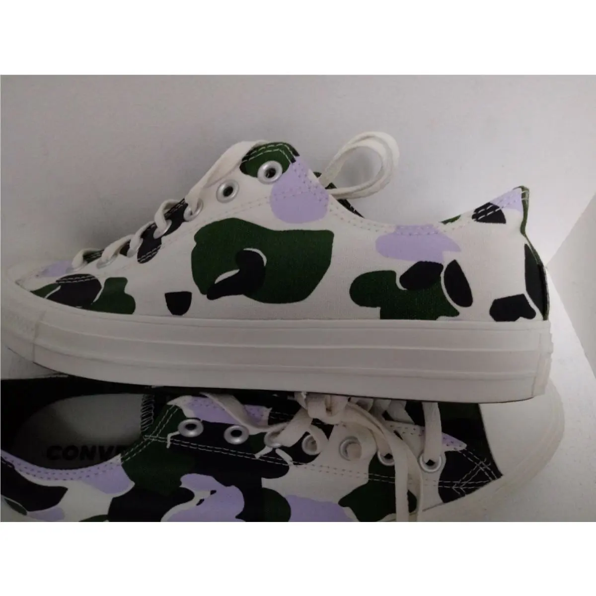 Converse shoes - Converse Chuck Taylor All-Star - Chuck Taylor - 167632F - White-Black-GREEN-VIOLET, Manufacturer: EGRET/MOONSTONE/VIOLET 8