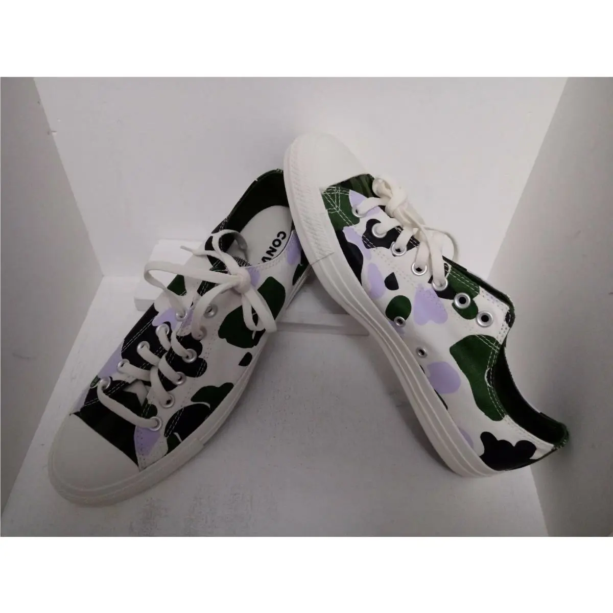 Converse shoes - Converse Chuck Taylor All-Star - Chuck Taylor - 167632F - White-Black-GREEN-VIOLET, Manufacturer: EGRET/MOONSTONE/VIOLET 1