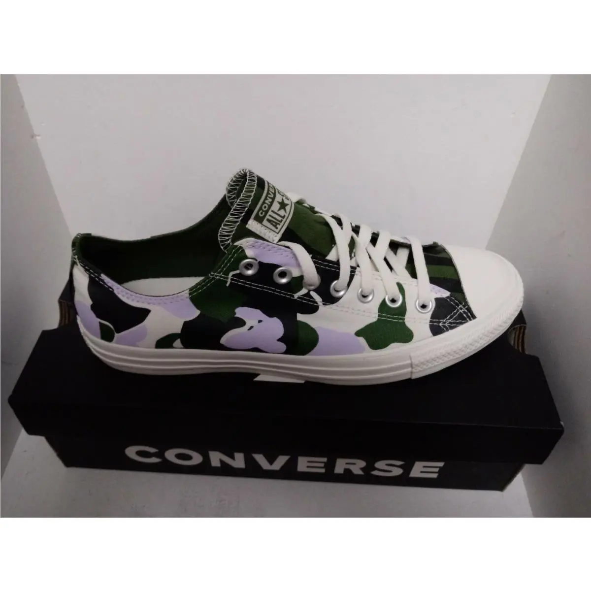 Converse shoes - Converse Chuck Taylor All-Star - Chuck Taylor - 167632F - White-Black-GREEN-VIOLET, Manufacturer: EGRET/MOONSTONE/VIOLET 3