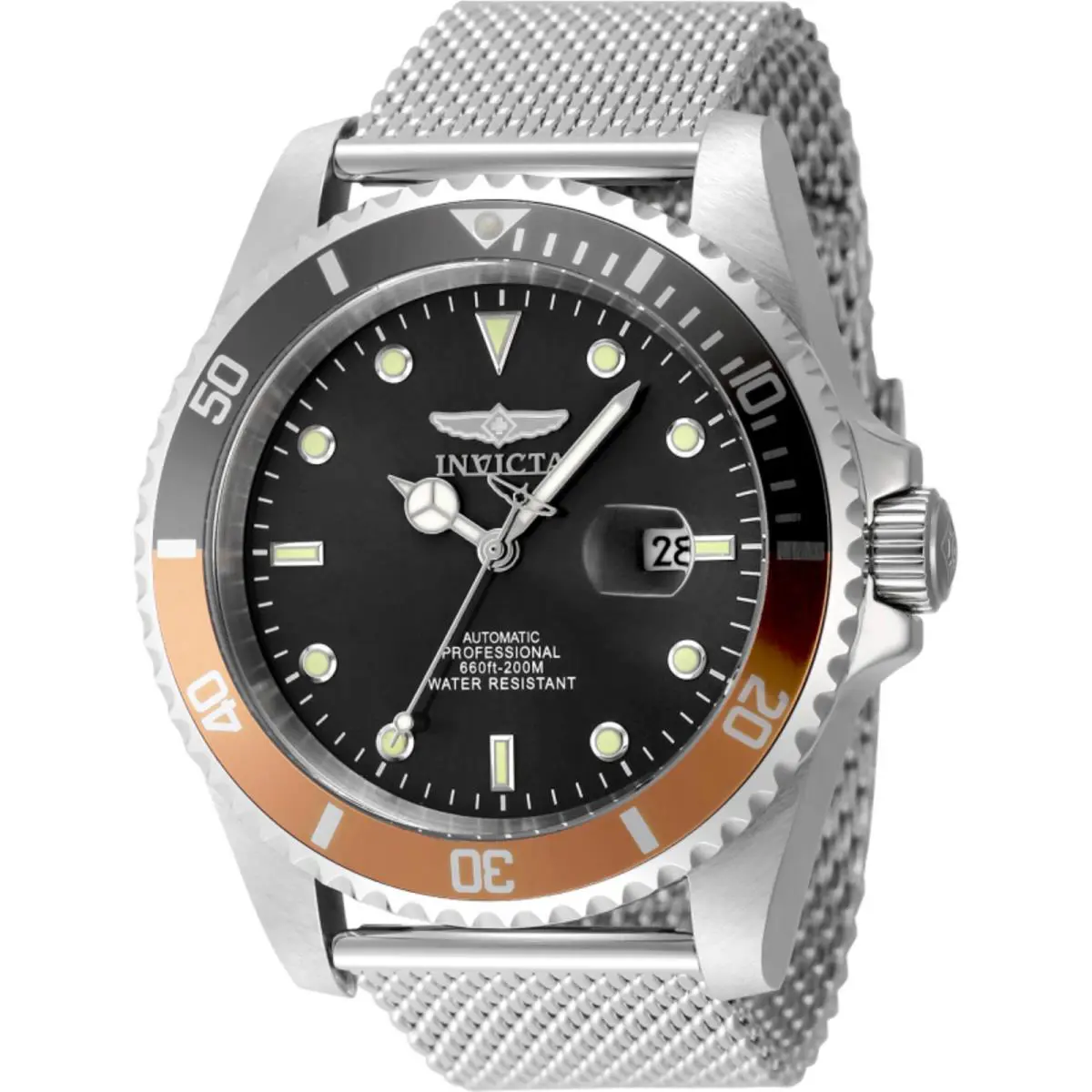 Men`s Watch Pro Diver Automatic Grey Dial Silver Mesh Bracelet 48631 by Invicta