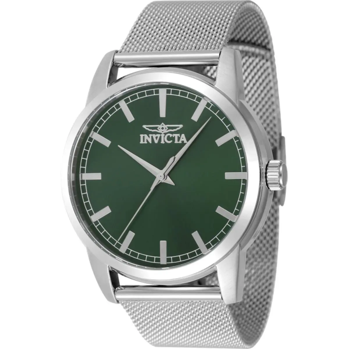 Invicta Men`s Watch Celestial Quartz Green Dial Stainless Steel Bracelet 48507
