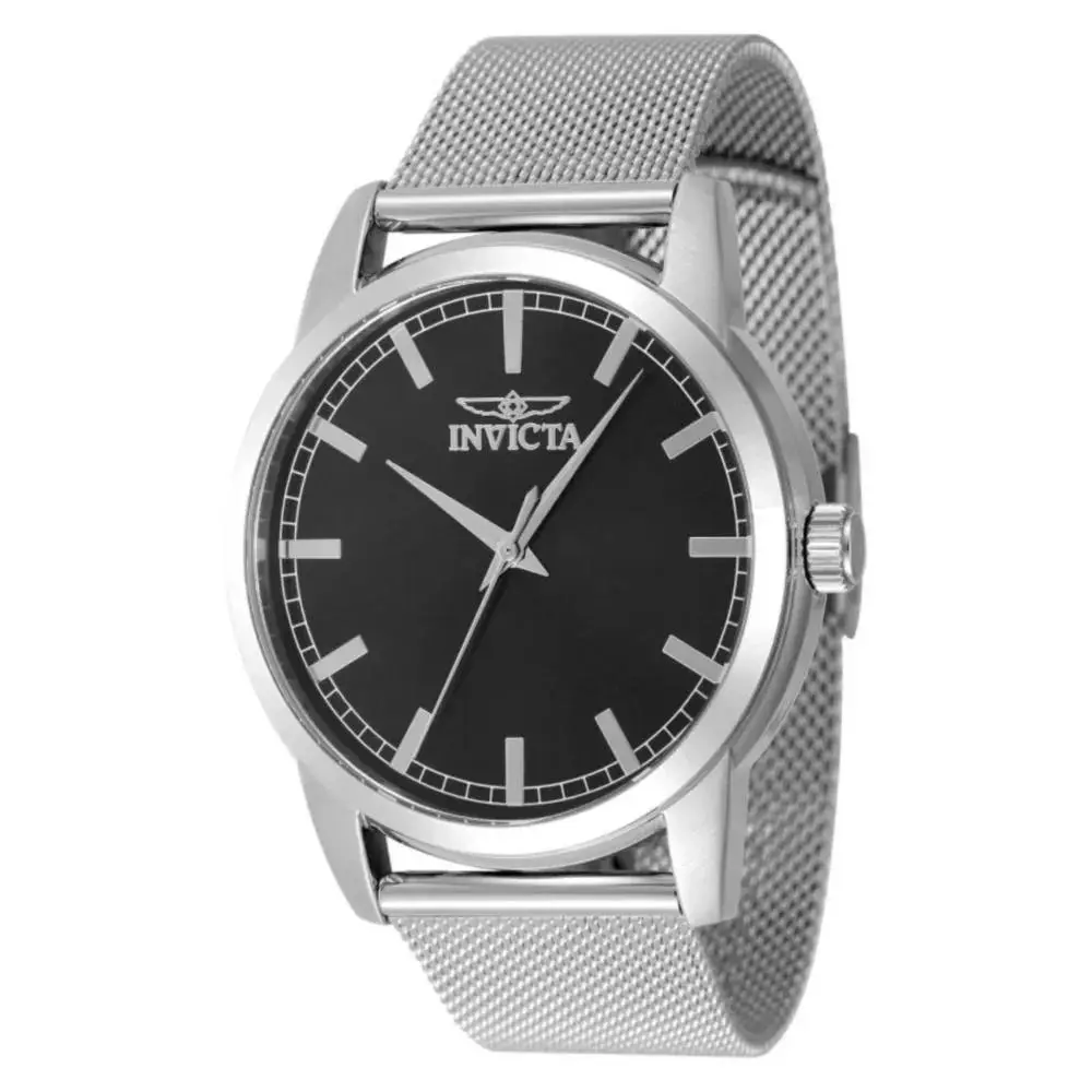 Invicta Celestial Men`s Watch Black Face Silver Band 43mm Steel 48504