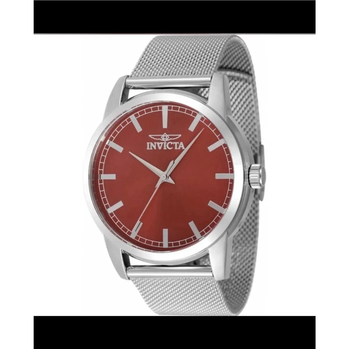 Invicta Men`s Watch Celestial Red Dial Silver Stainless Steel Bracelet 48509