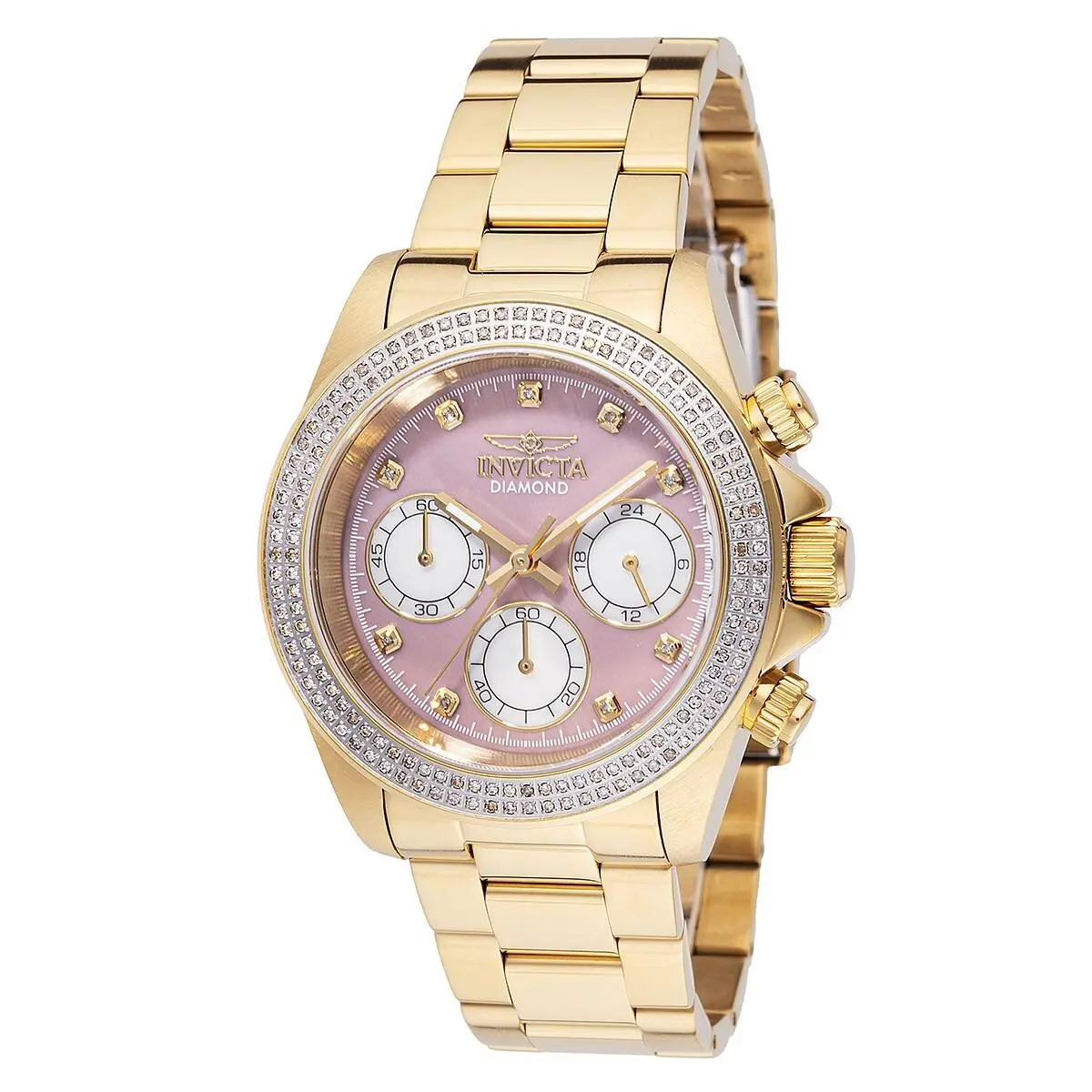 Elite Diamond 0.71 Carat Diamond Unisex Watch w/ Mother of Pearl Dial by Invicta