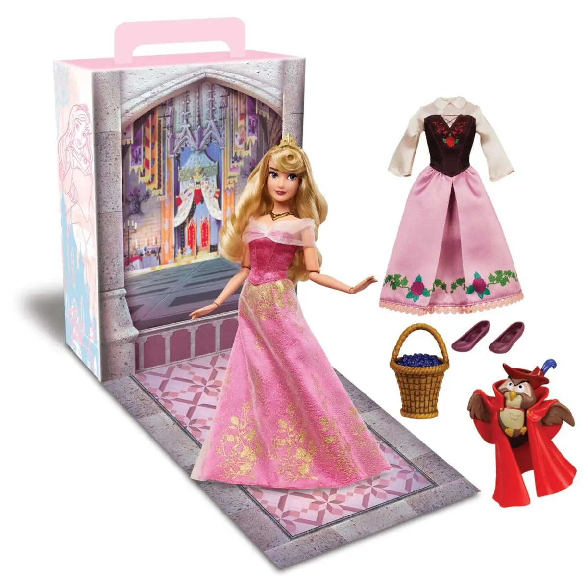 Disney Princess Aurora Doll with Satin Gown Accessories and Poseable Figure