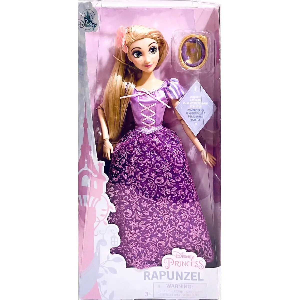 Disney Princess Rapunzel 11.5 Fashion Doll with Clip On Character Pendant