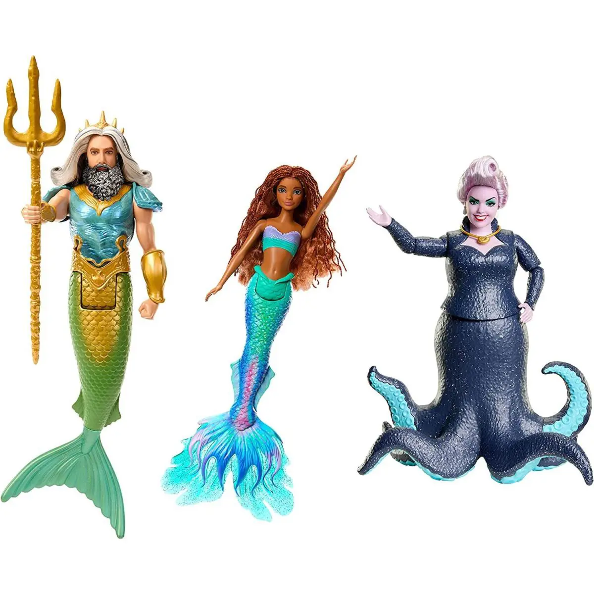 Disney The Little Mermaid Ariel King Triton Ursula 11-Inch Doll 3-Pack