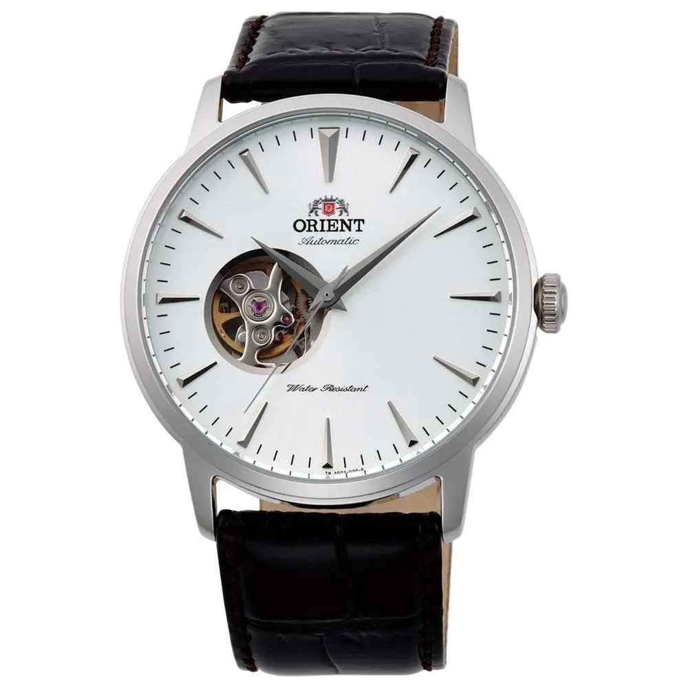 Orient Men`s Classic Open Heart White Dial Automatic 41mm Watch AG02005W